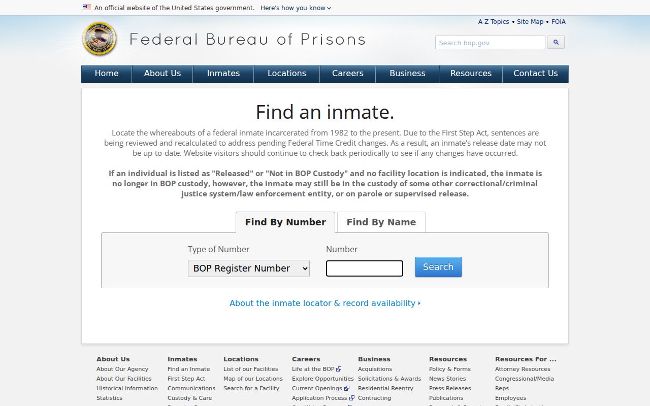 Lake County criminal case federal inmate locator